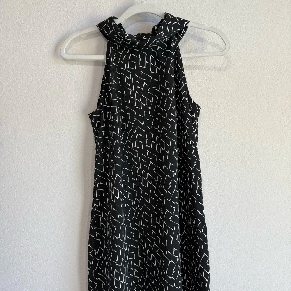 Banana Republic Womens Size 2 Black Sleeveless Halter Neck Lightweight Tie Dress - Picture 8 of 11